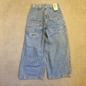VTG Lee Pipes Boys XS Wide Leg Skater Jeans Baggy Denim 90s Classic Stone JNCO